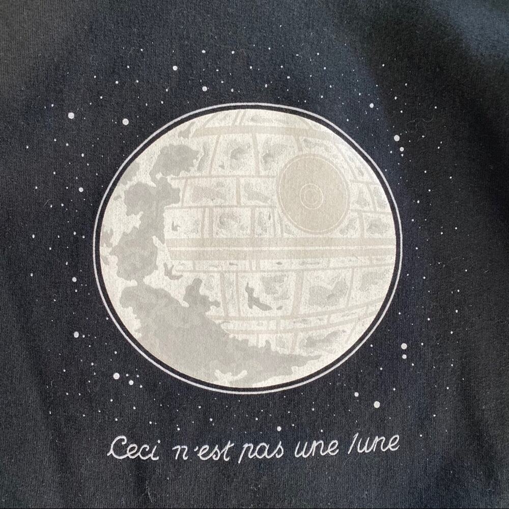 STAR WARS UNISEX ‘THATS NO MOON’ DEATH STAR HOODIE SWEATSHIRT SIZE SMALL - Picture 7 of 9